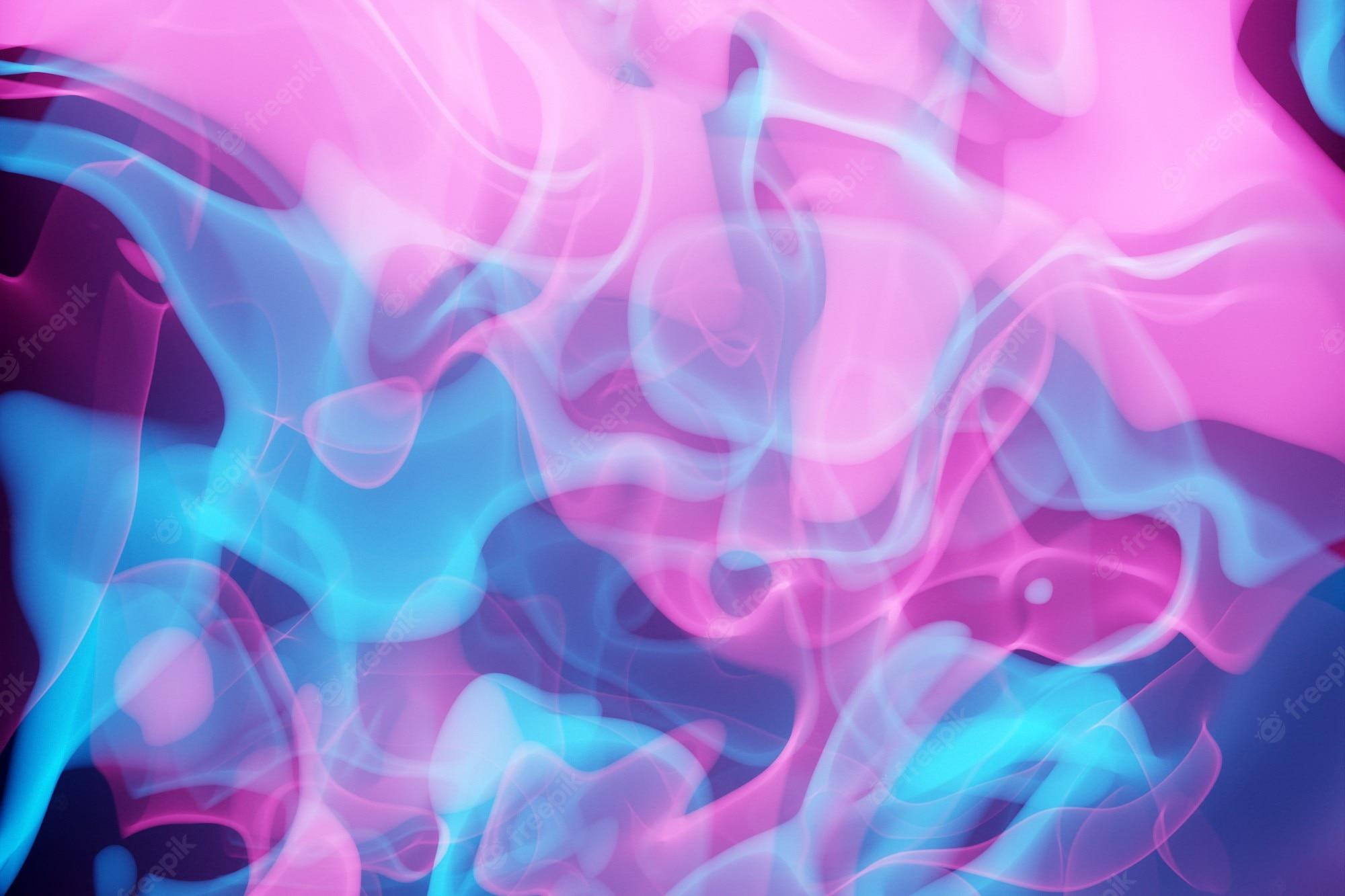 2000x1333 Premium Photod illustration, pattern, neon blue and pink a smoke in the on a dark isolated background. background from the smoke of vape