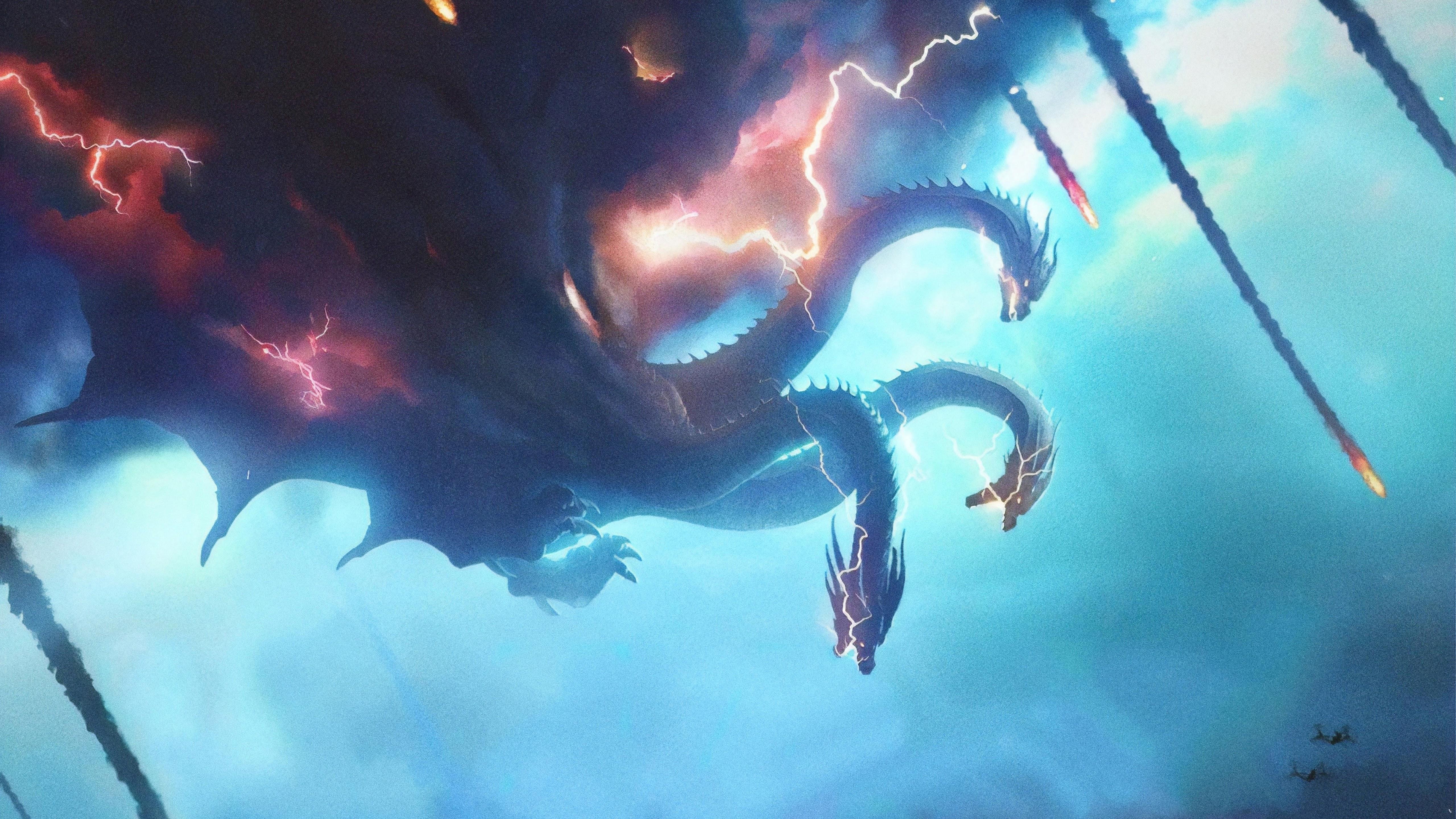 5120x2880 King Ghidorah Godzilla: King of the Monsters 4K Wallpaper