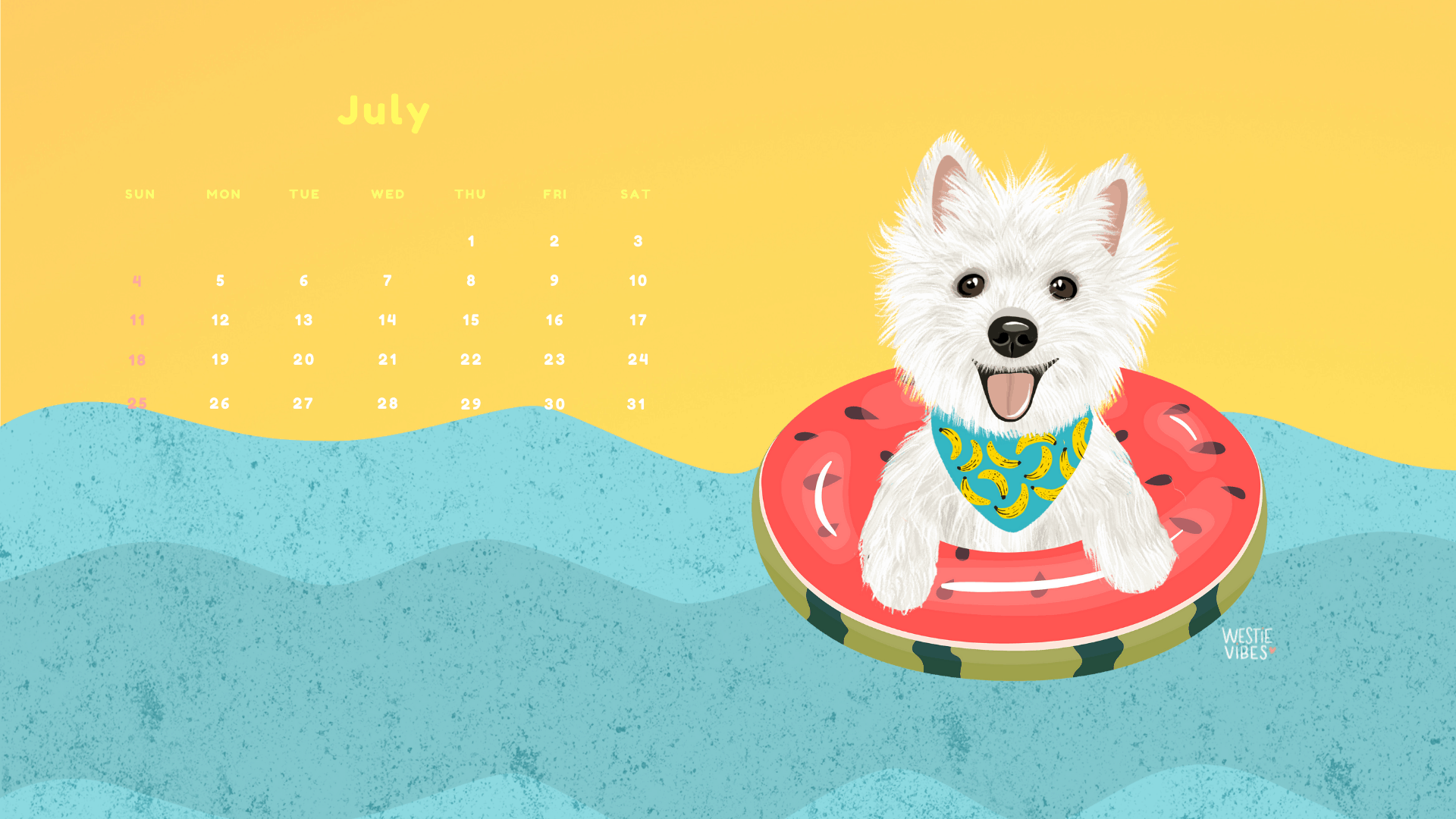 1920x1080 2022: Westie Calendar Wallpaper