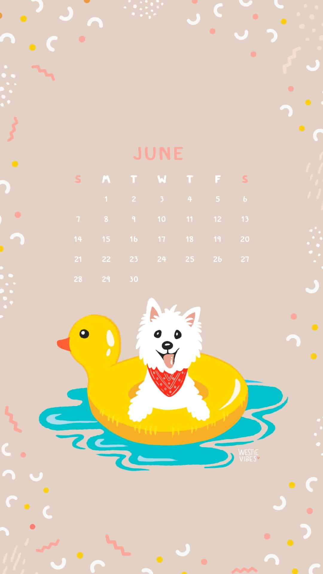 1080x1920 Westie Vibes Free Calendars