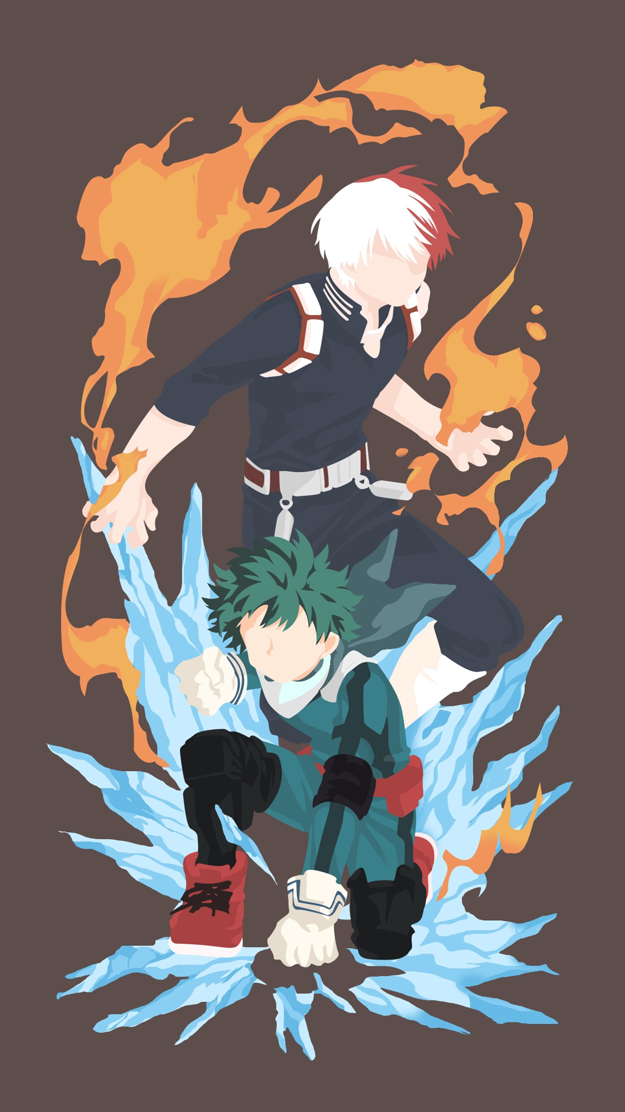 2160x3840 Deku X Todoroki Wallpaper
