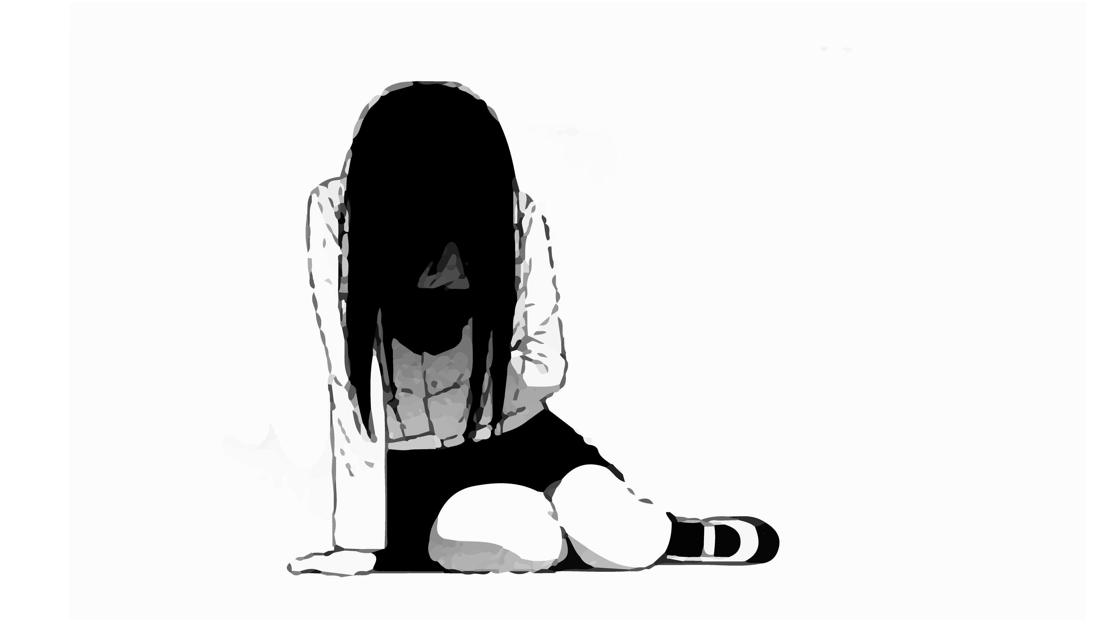 Crying Anime Girl Drawing