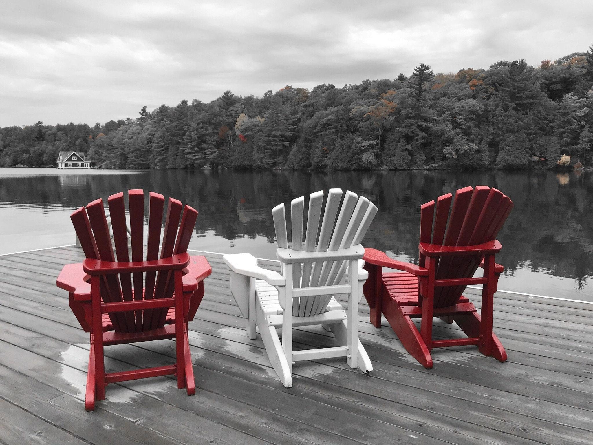 2048x1536 Muskoka Chairs Lake Cottage Ontario Canada Dock Tranquil Peace