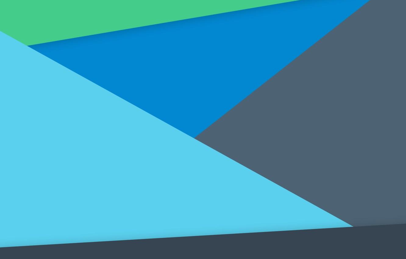 1332x850 Wallpaper Blue, Green, Design, Line, Lollipop, Material, Android 5. Triangles image for desktop, section абстракции