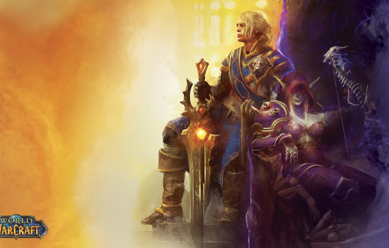 1332x850 Wallpaper people, dark, light, Alliance, undead, undead, king, World of WarCraft, human, king, Sylvanas Windrunner, the leader, Horde, warchief, Horde, Alliance image for desktop, section игры