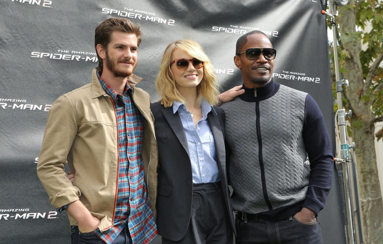 1332x850 Wallpaper Emma Stone, Andrew Garfield, Jamie Foxx, The Amazing Spider Man New The Amazing Spider Man For Desktop, Section фильмы