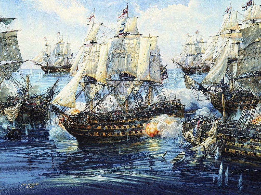 1024x768 Hms Victory During Battle Of Trafalgar Battle. Arte de barcos, Pinturas de barcos, Barcos viejos