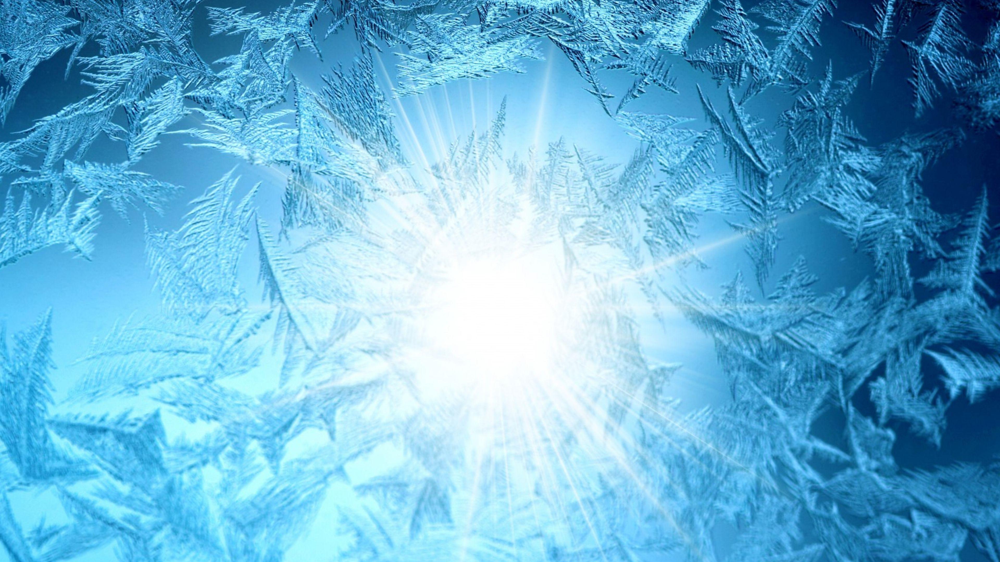 3840x2160 Download Wallpaper 3840x2160 Patterns, Frost, Glass, Sun 4K Ultra HD