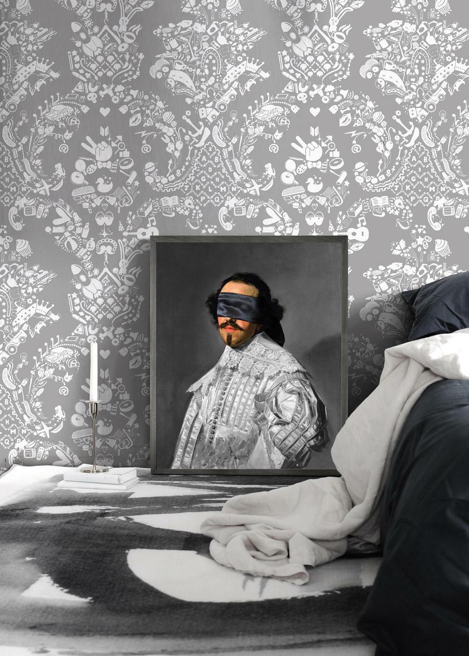 915x1280 Blindfold -5 Framed Printed Canvas. Large Abstract Wall Art
