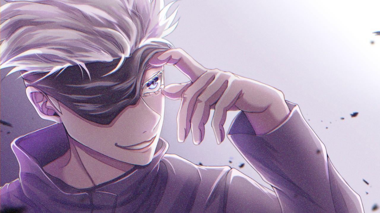 1280x720 Blindfold Blue Eyes Boy Jujutsu Kaisen Satoru Gojo School Uniform White Hair HD Jujutsu Kaisen Wallpaper