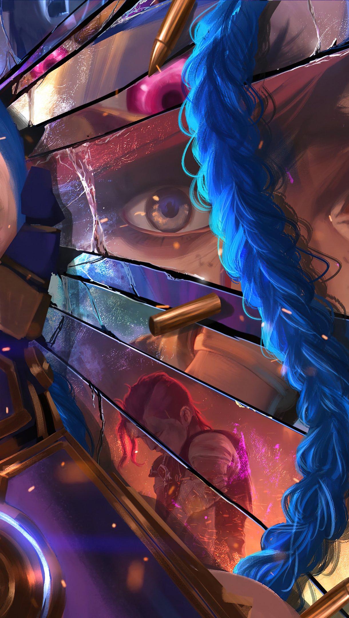 1220x2160 Jinx Arcane Fanmade Wallpaper 4k for iPhone and Mobile Phone