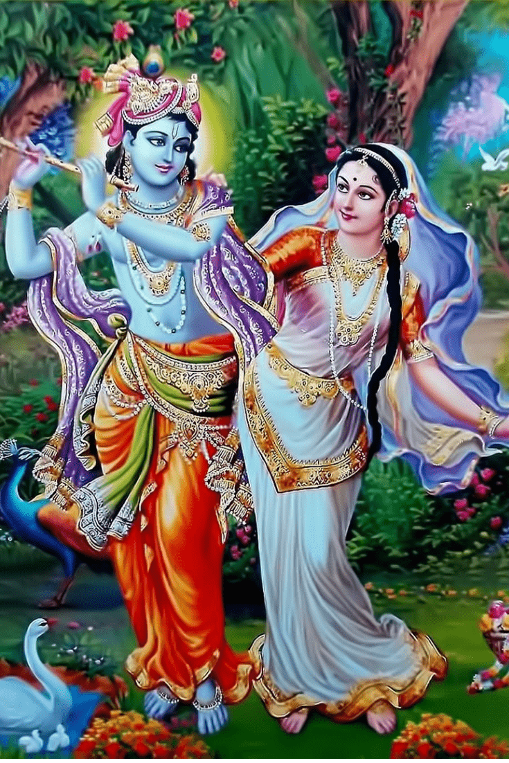 735x1102 RADHA KRISHNA RAAS LEELA UNFRAMED CANVAS PAINTING. Krishna radha painting, Krishna art, Krishna painting