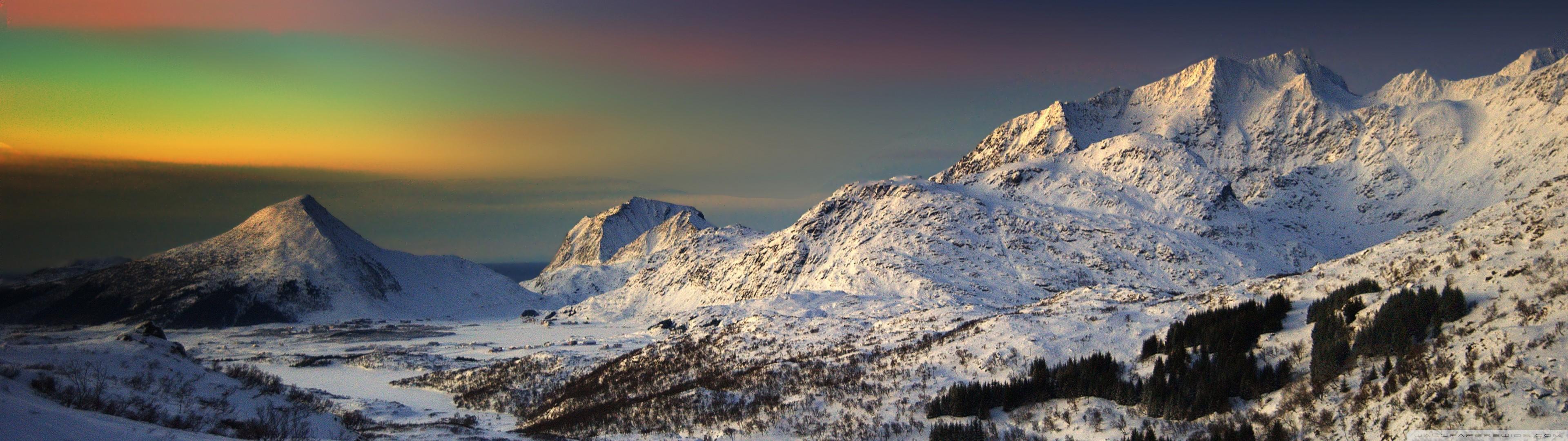 3840x1080 wallpaper hd, mountainous landforms, mountain, mountain range, sky, nature