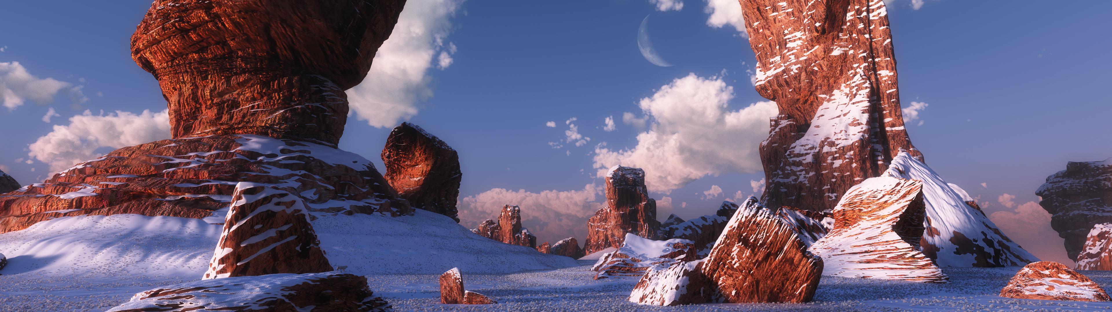 3840x1080 Winter HD Wallpaper