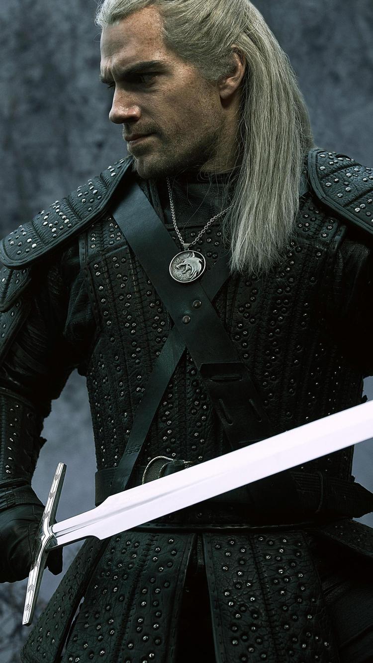 750x1334 Henry Cavill Geralt Witcher Wallpaper