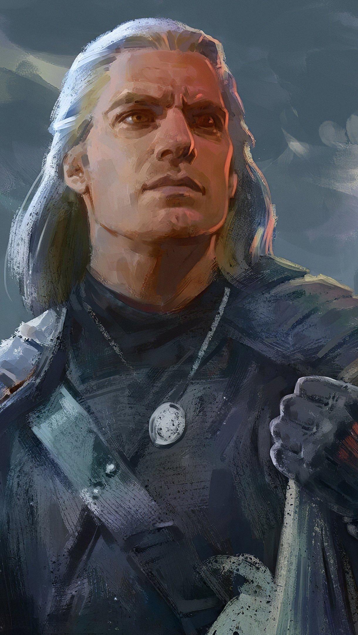 1220x2160 Henry Cavill en The witcher Fanart Wallpaper 4k Ultra HD