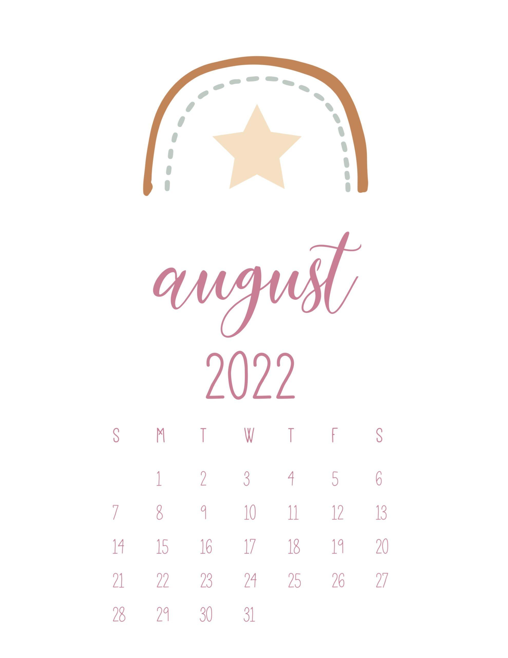 Free August 2022 Calendar Wallpaper  Thyme Is Honey