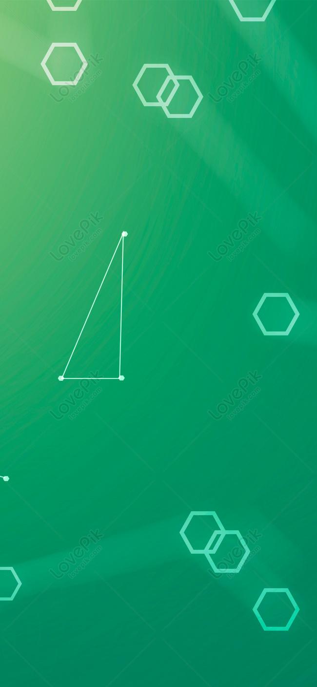 650x1407 Simple Green Technology Line Cell Phone Wallpaper Image Free Download