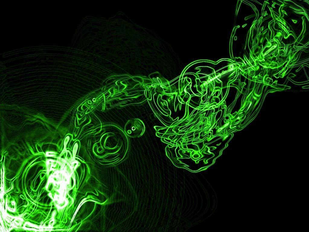 1024x768 Black Green Wallpaper Design