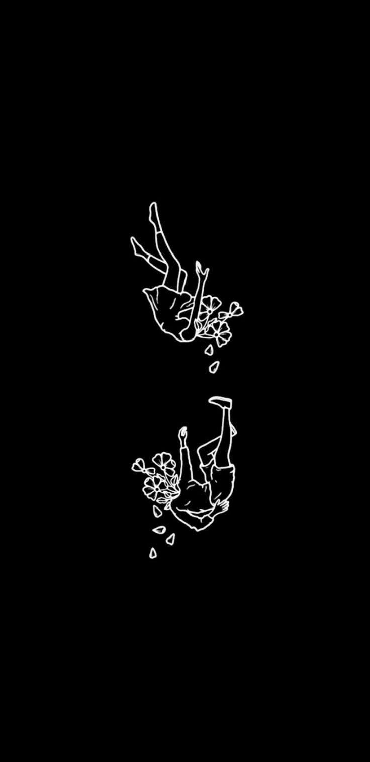 736x1515 wallpaper. Dark art illustrations, Black aesthetic wallpaper, Line art drawings