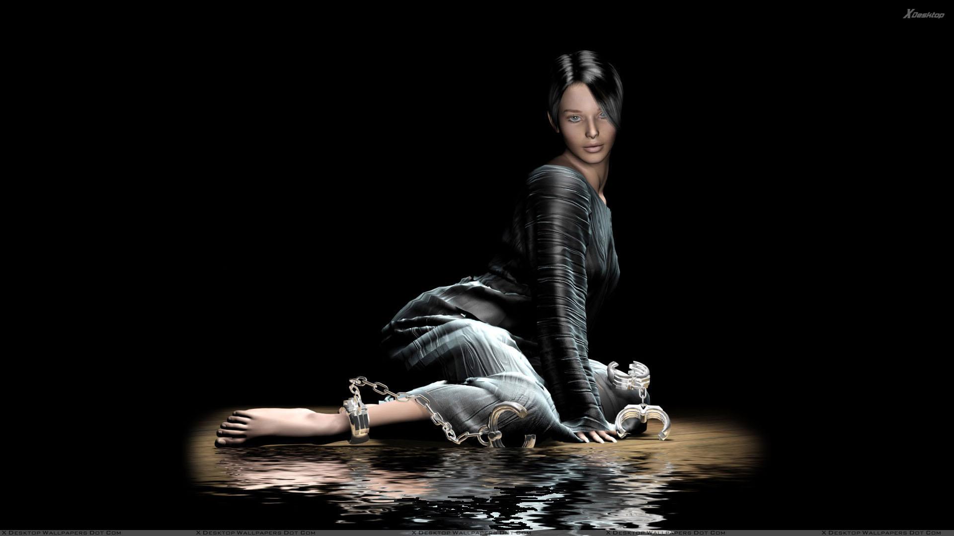 1920x1080 Free download 3D Girl Sitting In Water In Black Dress And Black Background Wallpaper [1920x1080] for your Desktop, Mobile & Tablet. Explore Black Water Wallpaper. Free Water Wallpaper, Water