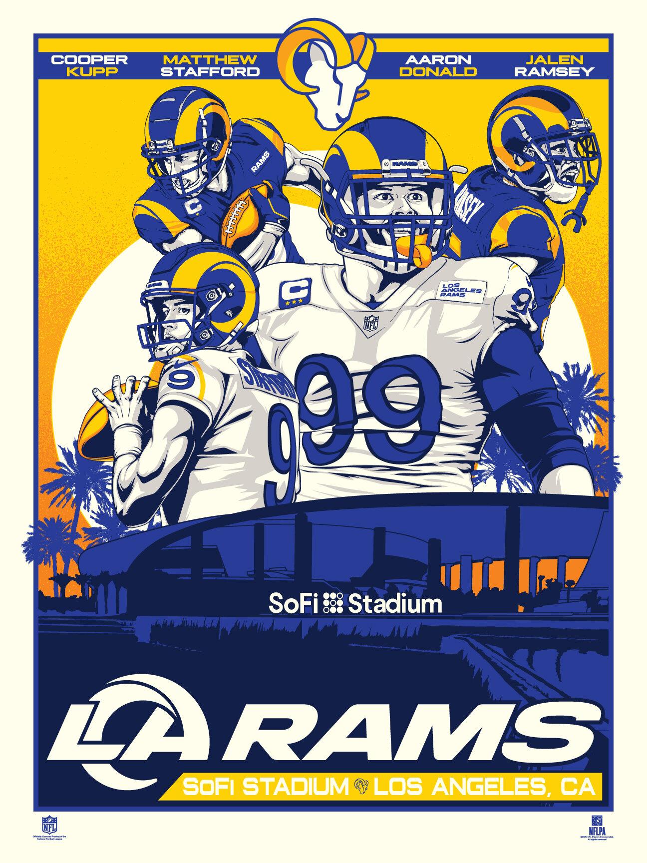 1296x1728 LOS ANGELES RAMS: COOPER KUPP, MATTHEW STAFFORD, AARON DONALD & JALEN RAMSEY