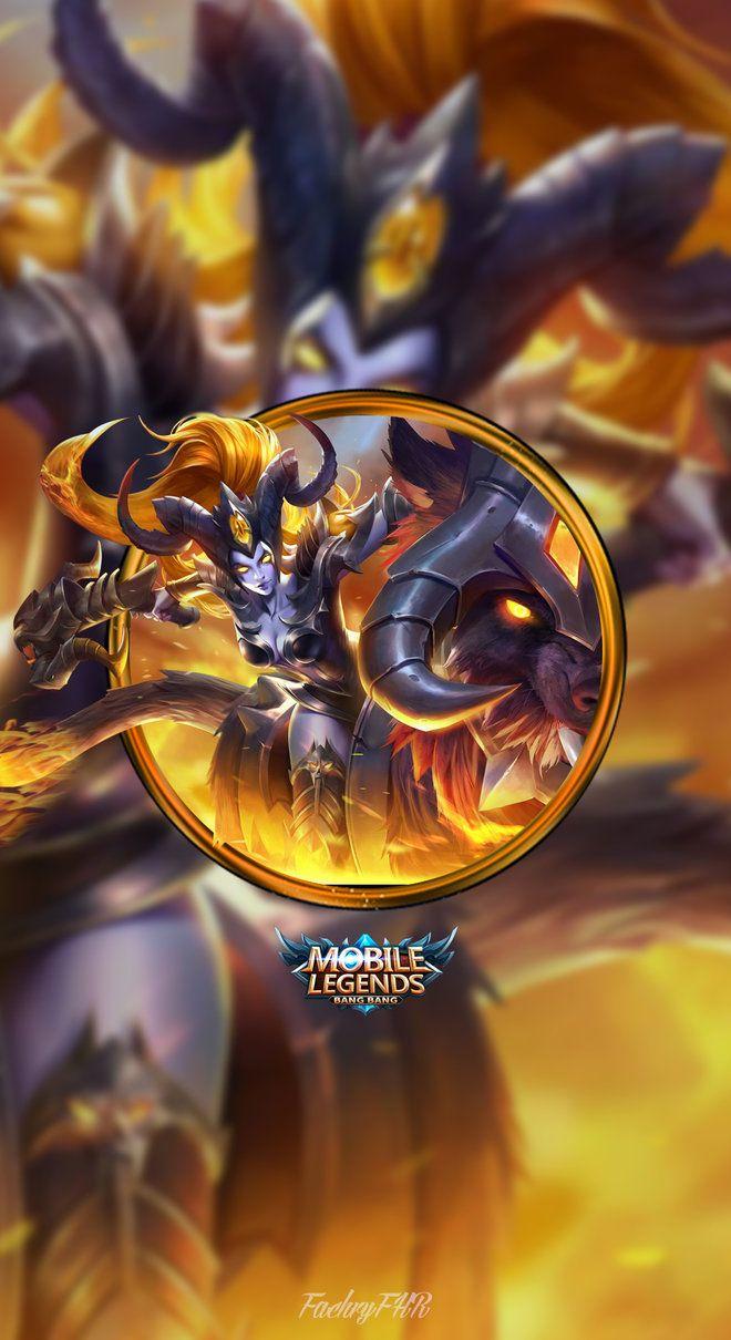 660x1210 Wallpaper Phone Irithel Helfire by FachriFHR. Mobile legend wallpaper, Alucard mobile legends, Mobile legends