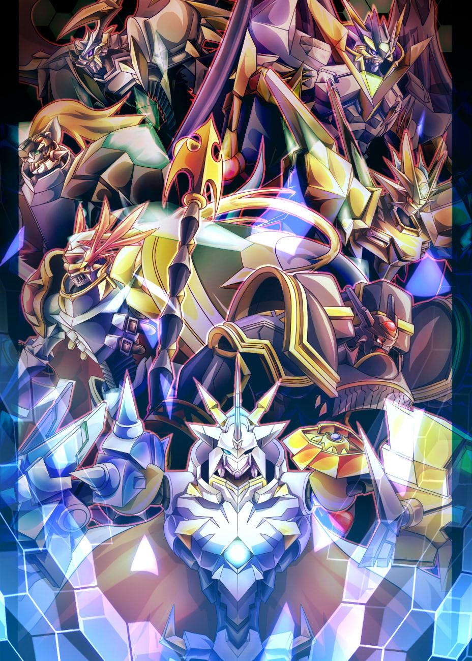 928x1300 omegamon, dukemon, alphamon, magnamon, ulforcevdramon, and 9 more (digimon) drawn