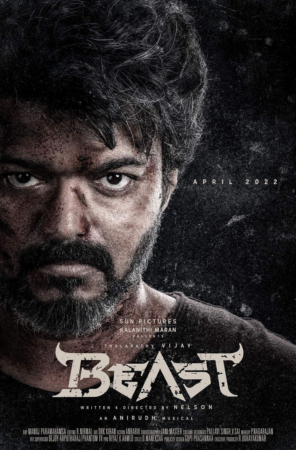 1040x1579 Vijay's Beast to hit screens in April 2022; new poster out- Cinema express