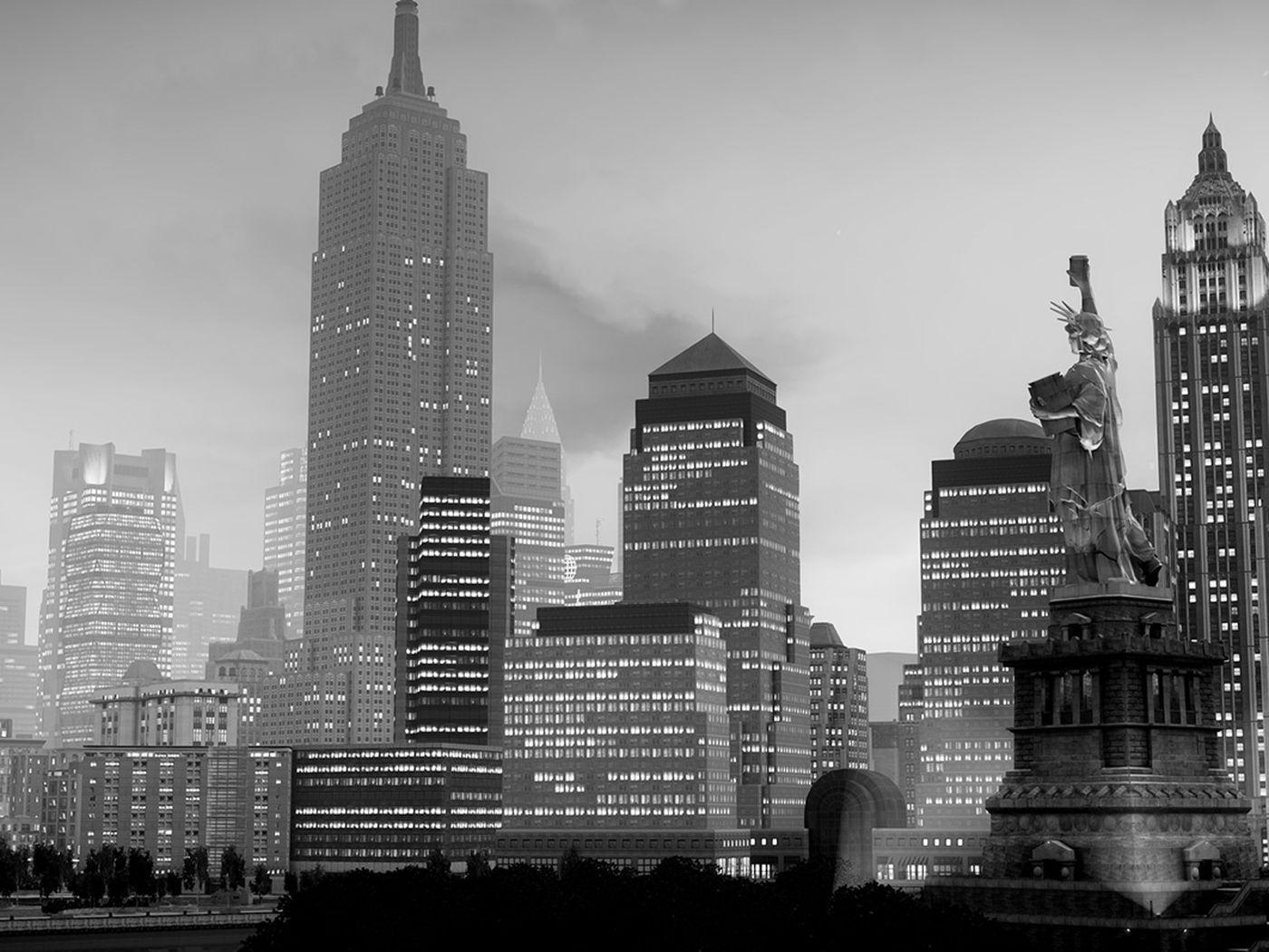 1400x1050 See Grand Theft Auto 4's Liberty City in brilliant black and white