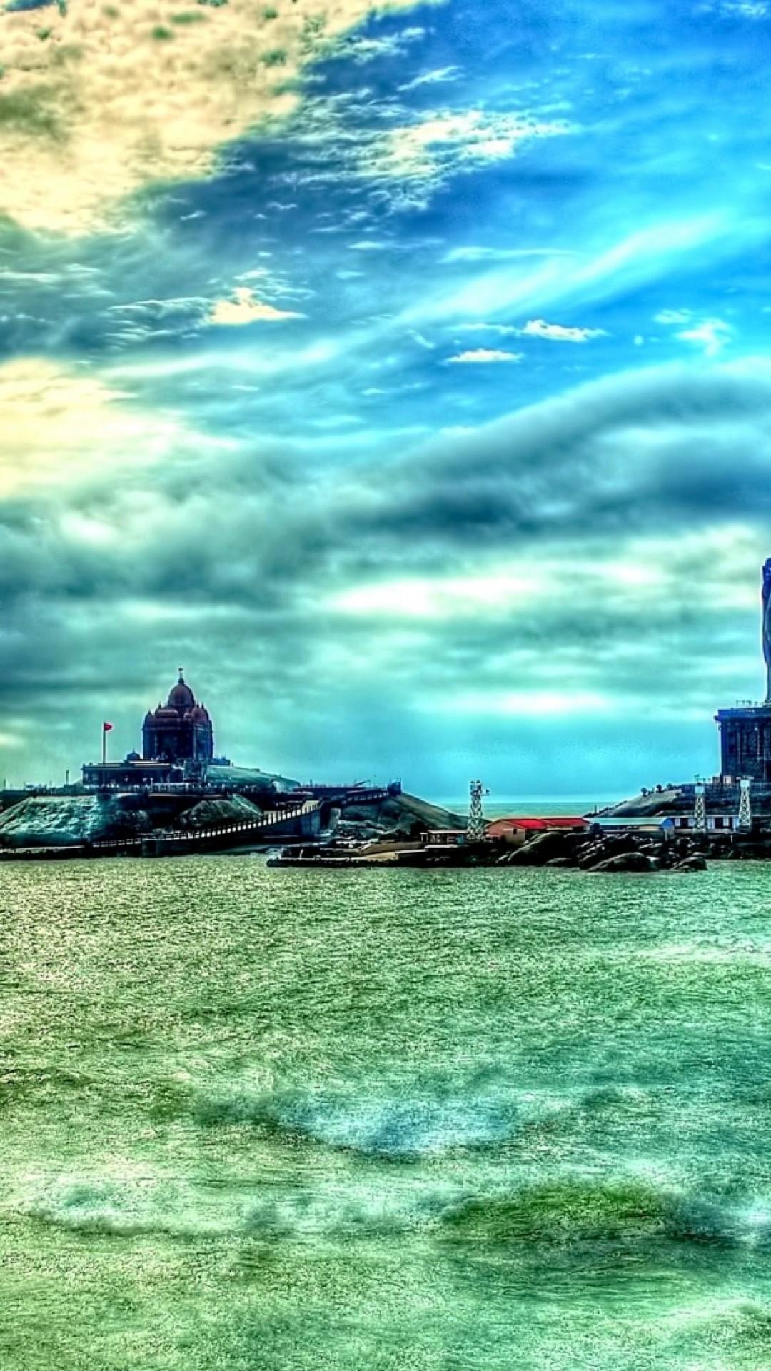 1080x1920 Vivekananda Rock Memorial & Thiruvalluvar Statue HD Wallpaper iPhone 6 / 6S Plus