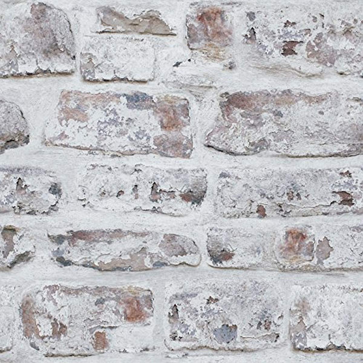 1200x1200 Arthouse Whitewashed White Brick Wallpaper Design Effect Rustic Brick Industrial Loft Effect The Paper to Hang, 32.8ft Roll
