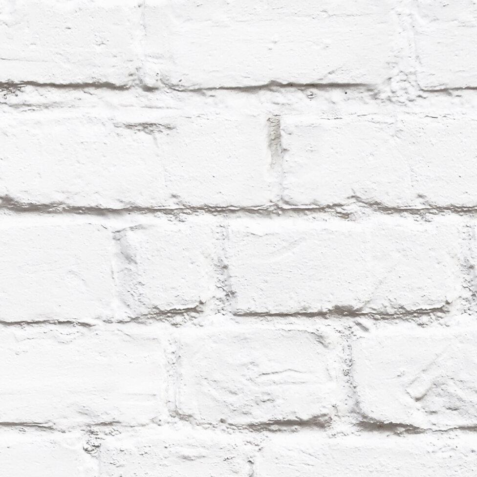 976x976 SimpleShapes White Brick 9' x 24 Wallpaper Panel
