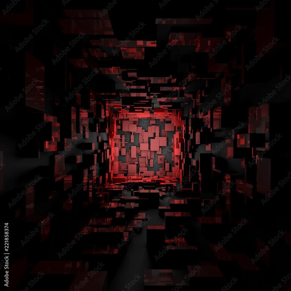 1000x1000 Abstract Futuristic Sci Fi Dark Red