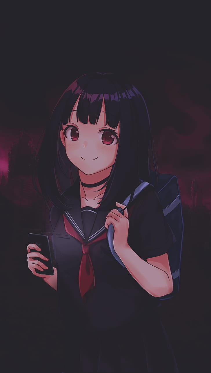 728x1282 Anime, Anime Girls, Picture In Picture, Dark, Smartphone, Anime Phone Wallpaper HD
