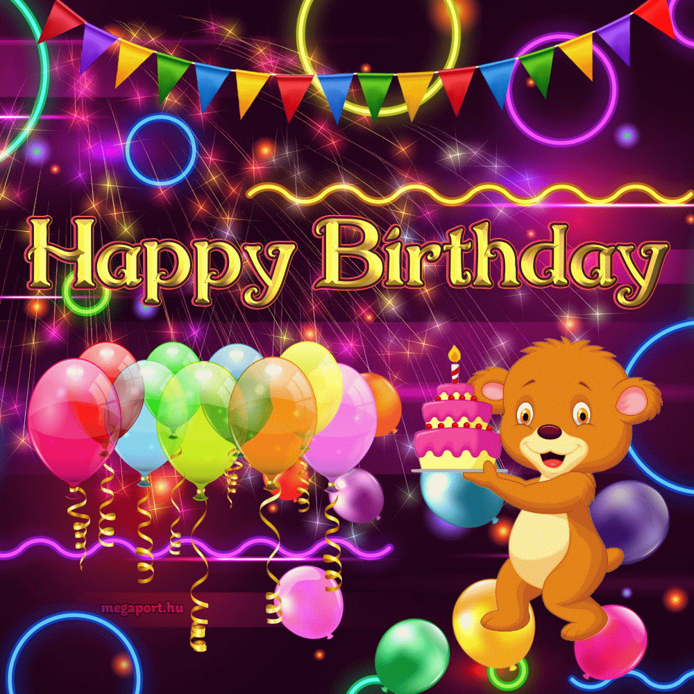 1000x1000 Happy Birthday (animated GIF) Media. Happy birthday ecard, Happy 1st birthday wishes, 1st birthday wishes