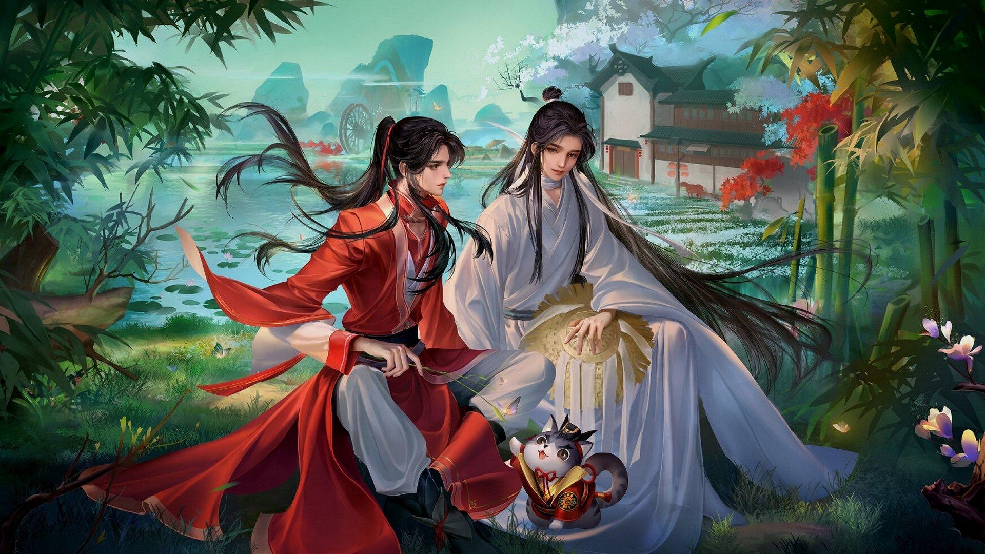1920x1080 Xie Lian & Hua Cheng: Tian Guan Ci Fu Anime HD Wallpaper Magic