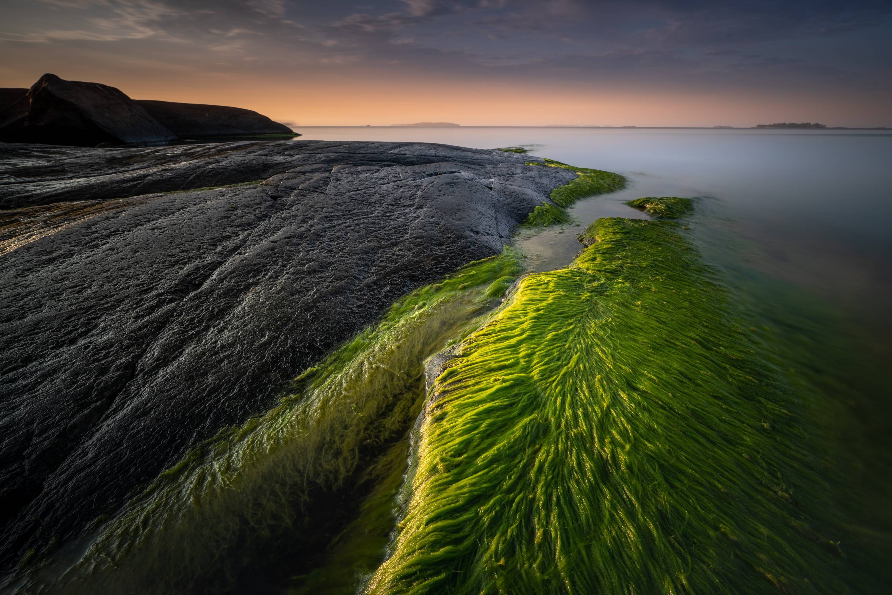 3000x2001 Greenish Coastline in Sunset Wallpaper, HD Nature 4K Wallpaper, Image, Photo and Background
