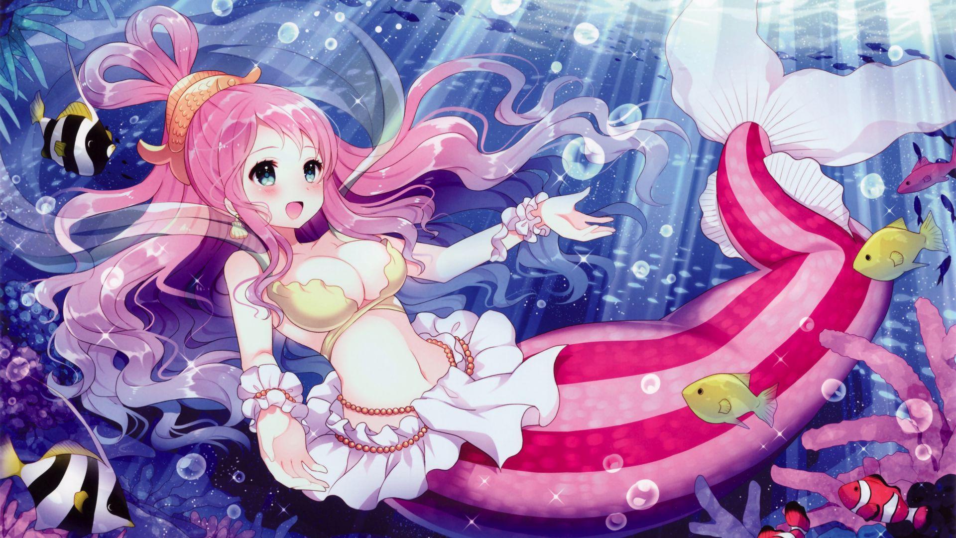 1920x1080 Desktop Wallpaper Shirahoshi, One Piece, Mermaid, Anime Girl, HD Image, Picture, Background, H5mndr