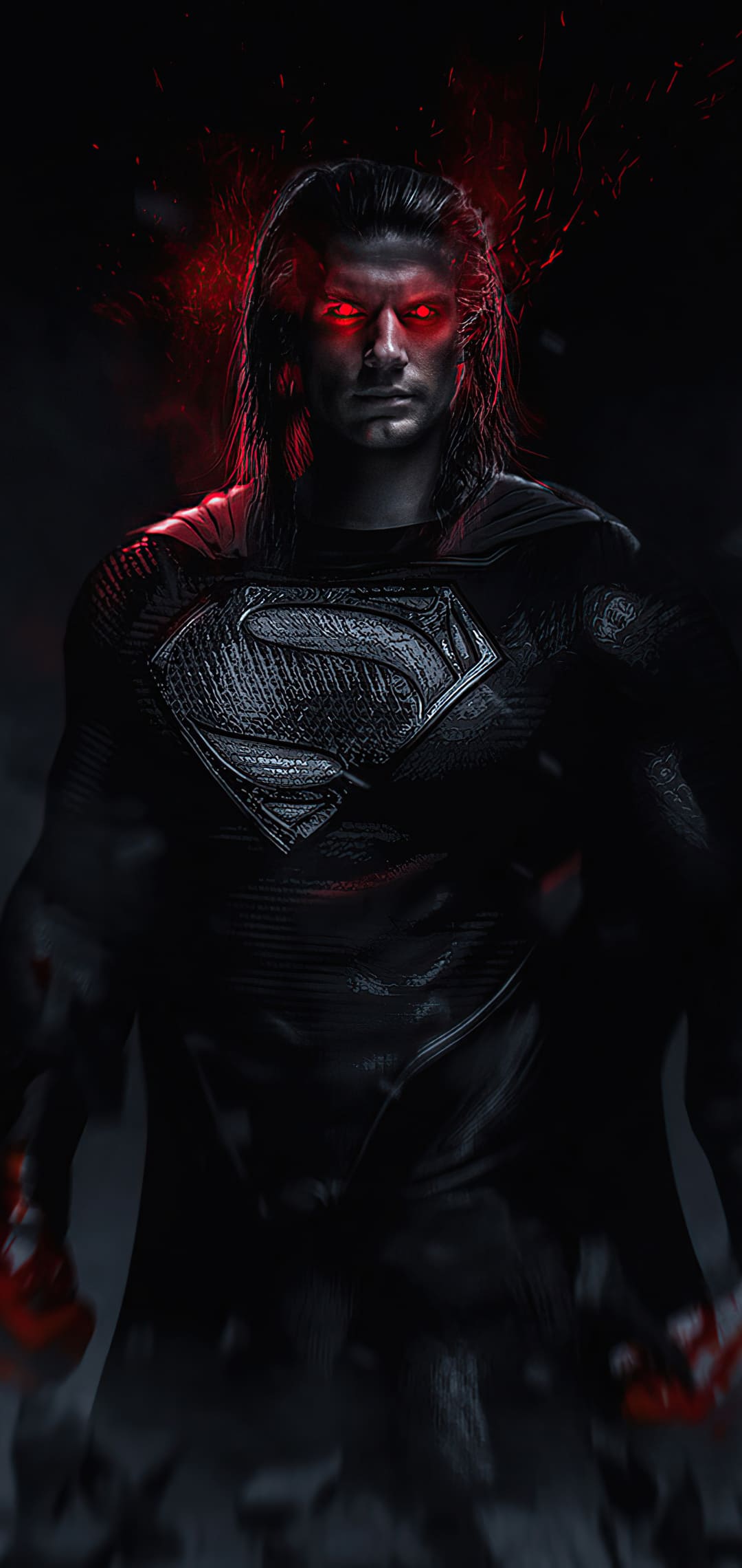 1080x2280 Black Superman Wallpaper Black Superman Background