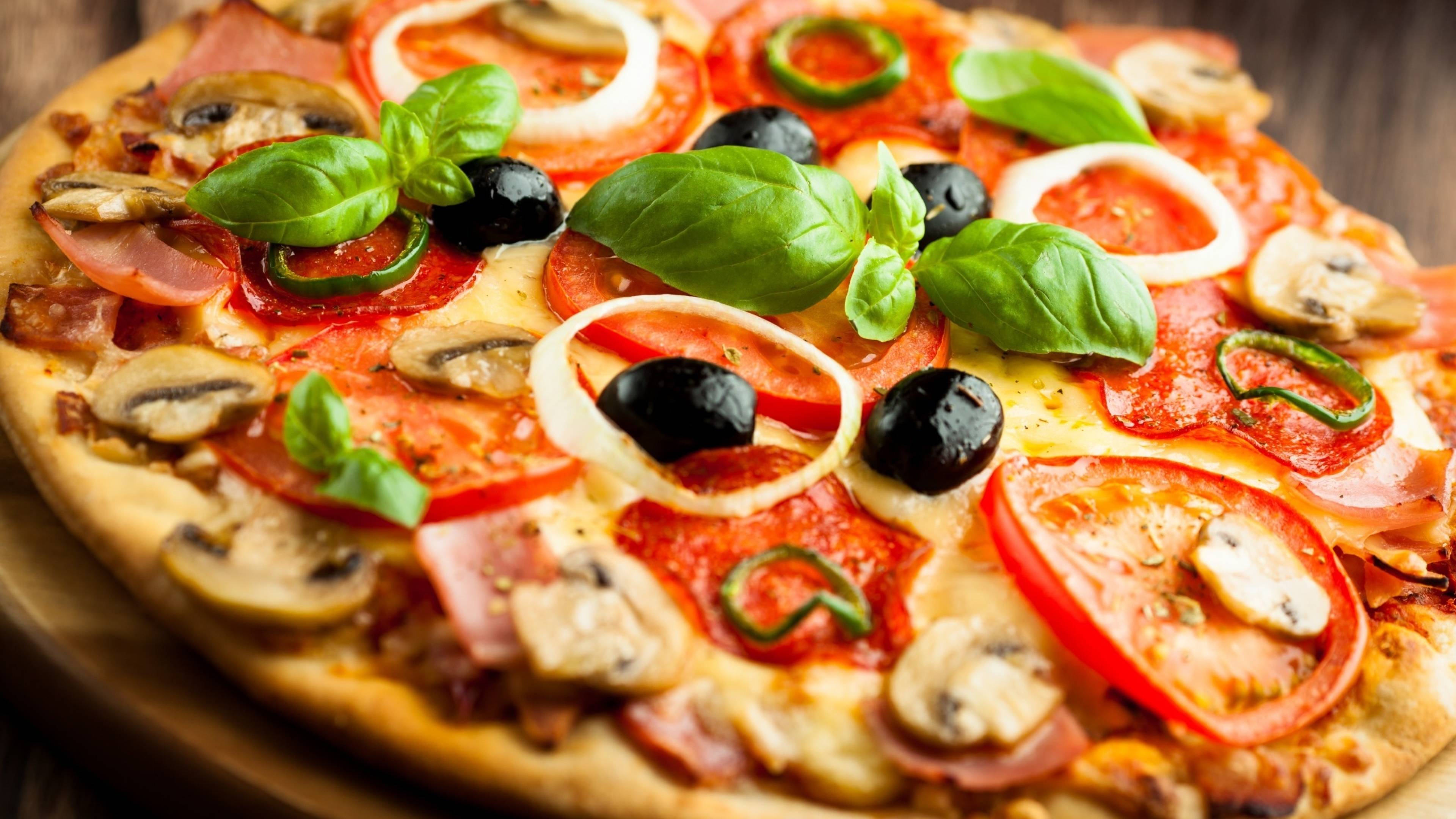 3840x2160 pizza, vegetables, baked goods 4K Wallpaper, HD Food 4K Wallpaper, Image, Photo and Background