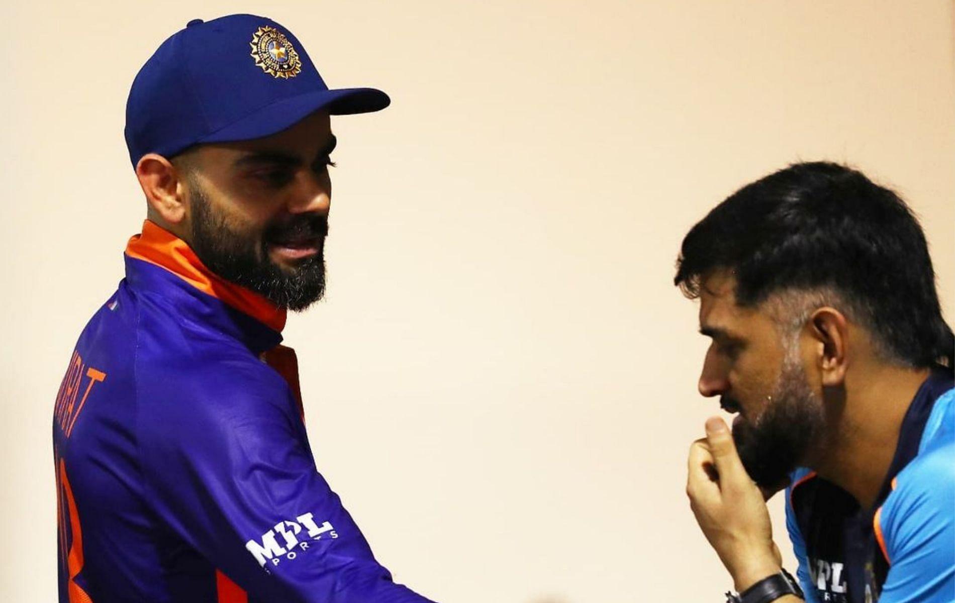 1900x1200 T20 World Cup 2021: Virat Kohli And MS Dhoni Enjoy A Light Hearted Discussion During India's Warm Up Match Against England