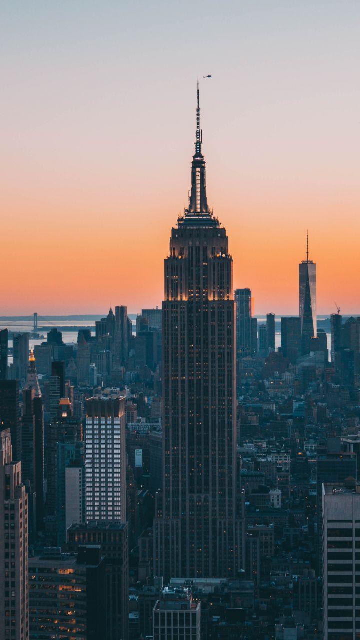 720x1280 Empire State Building, buildings, sunset, new york city, 720x1280 wallpaper. Empire state building, Empire state, City landscape