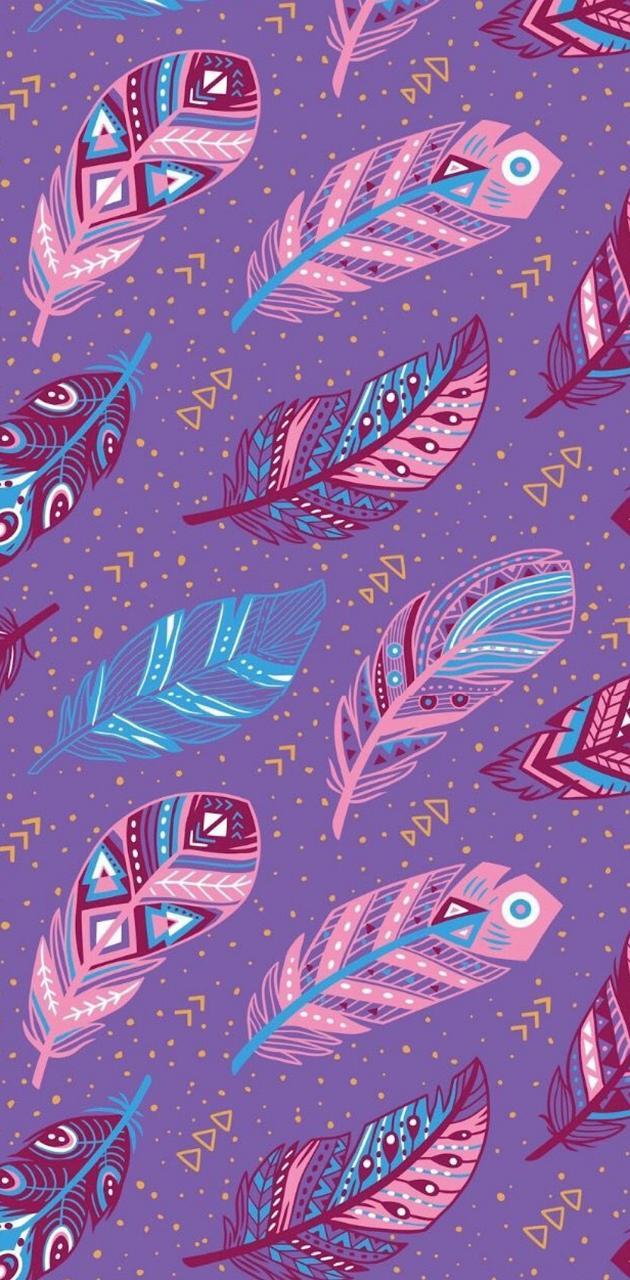 630x1280 Feathers wallpaper