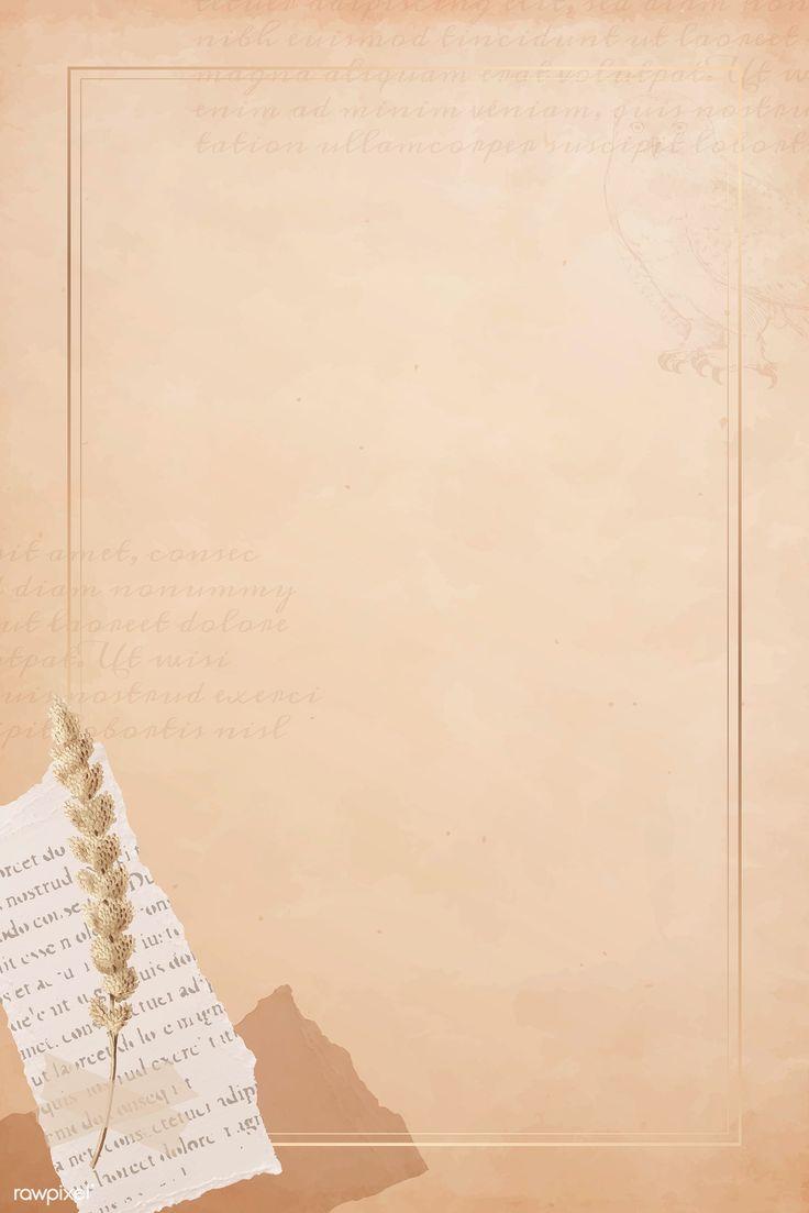 736x1103 Ripped newspaper and flower stem on old brown paper banner vector. premium image by rawp. Vintage paper background, Old paper background, Paper background design