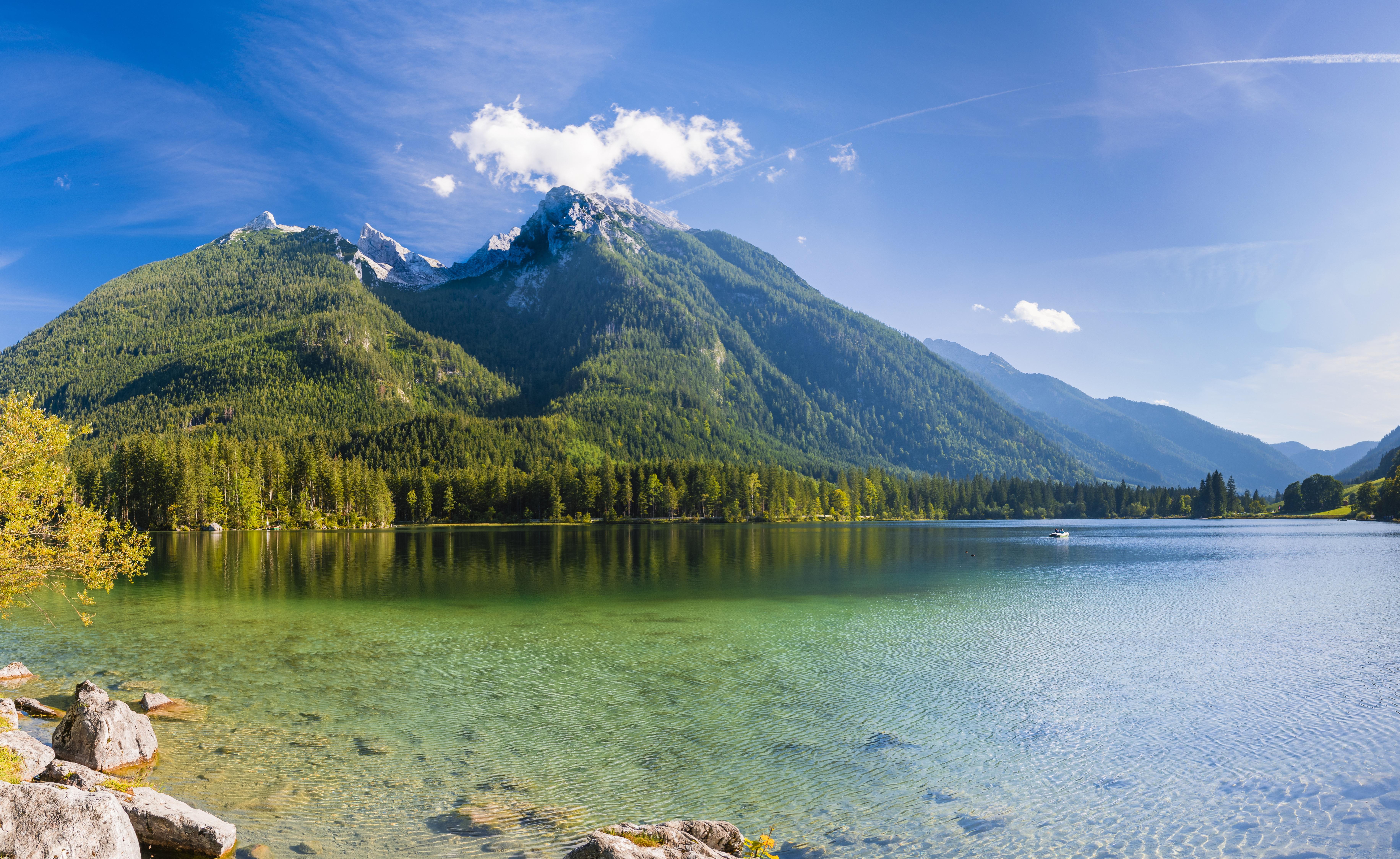 7326x4492 Germany Mountains Lake Scenery Hintersee 8k, HD Nature, 4k Wallpaper, Image, Background, Photo and Picture