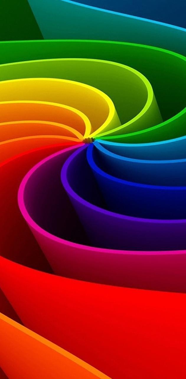 630x1280 Rainbow swirl wallpaper