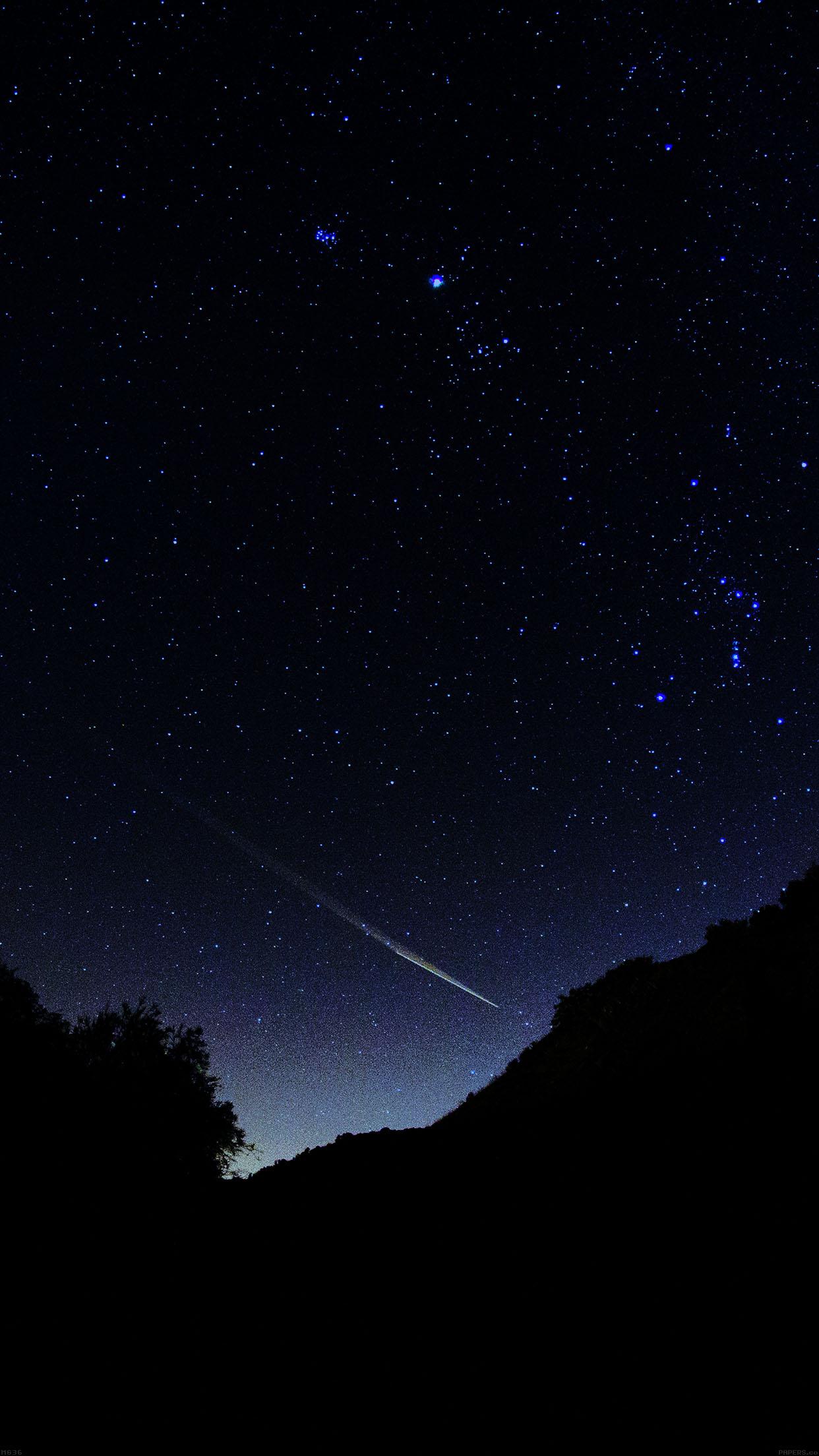 1242x2208 astronomy space dark sky night beautiful falling star