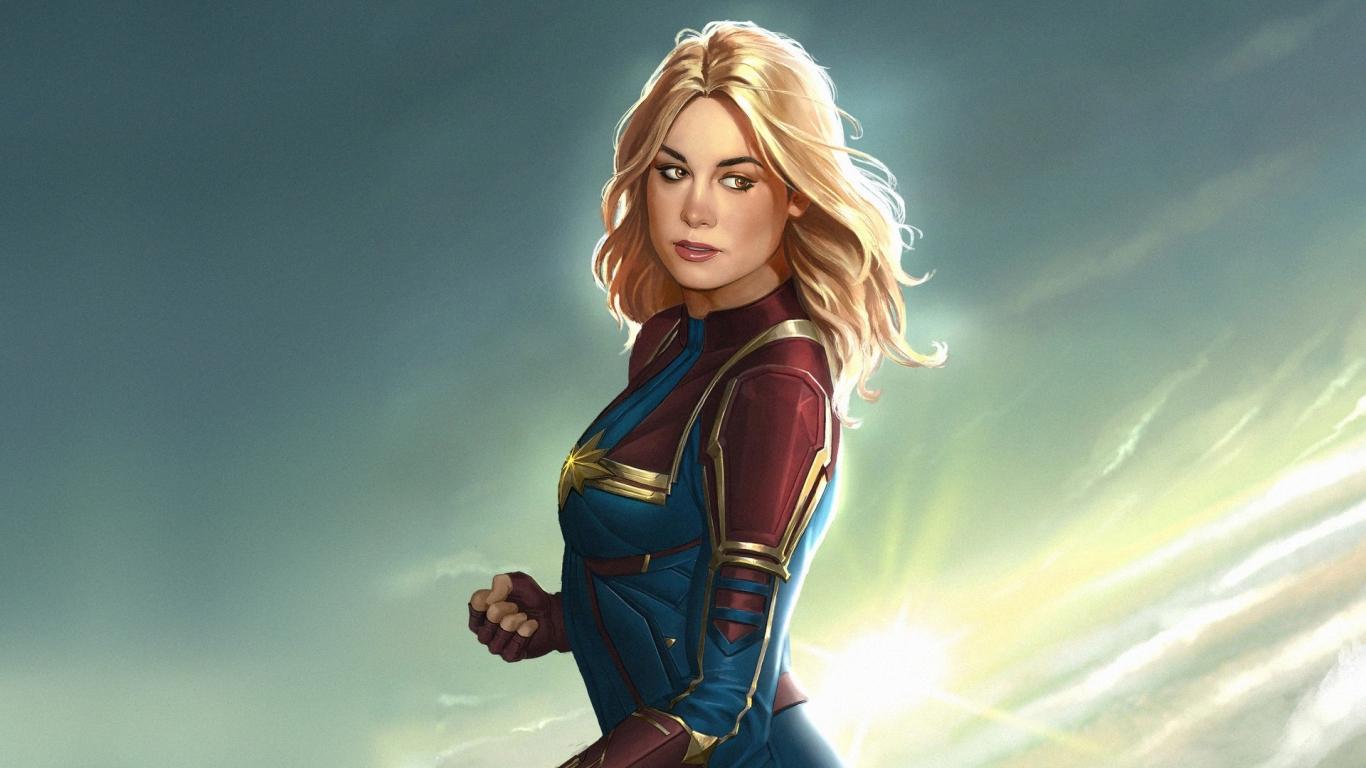 1366x768 Download captain marvel, fan art, blonde 1366x768 wallpaper, tablet, laptop, 1366x768 HD image, background, 15863
