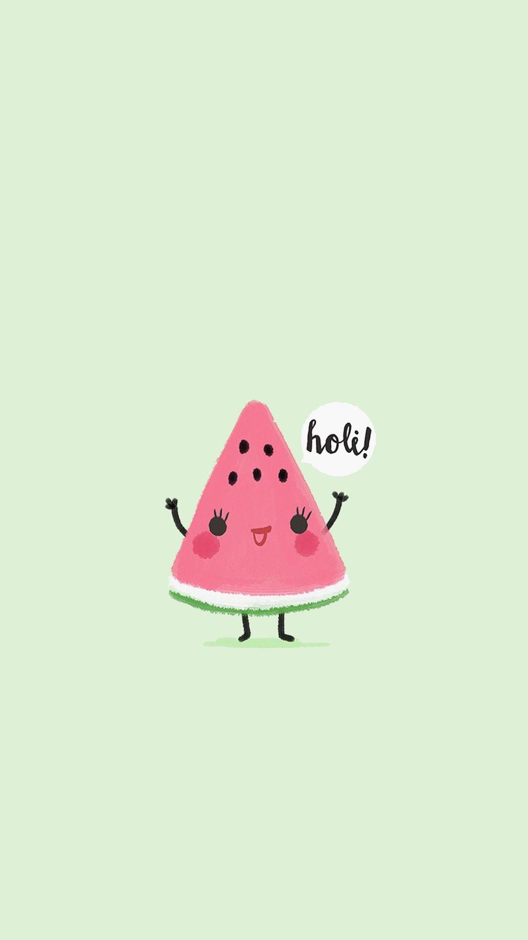 1080x1920 Mint green cute watermelon wallpaper. Wallpaper ponsel, Stiker lucu, Stiker
